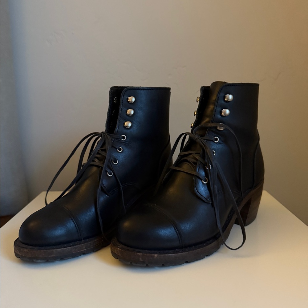Red Wing Shoes Black Lace Up Boots- #3400